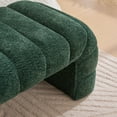 thumbnail image 6 of 69.7"Wide Modern Upholstered Armless Bed Bench, Channel Tufted Couch Daybed Chaise, Chenille Ottoman Foot Stool for Living Room and Bedroom, Entryway, Green, 6 of 9