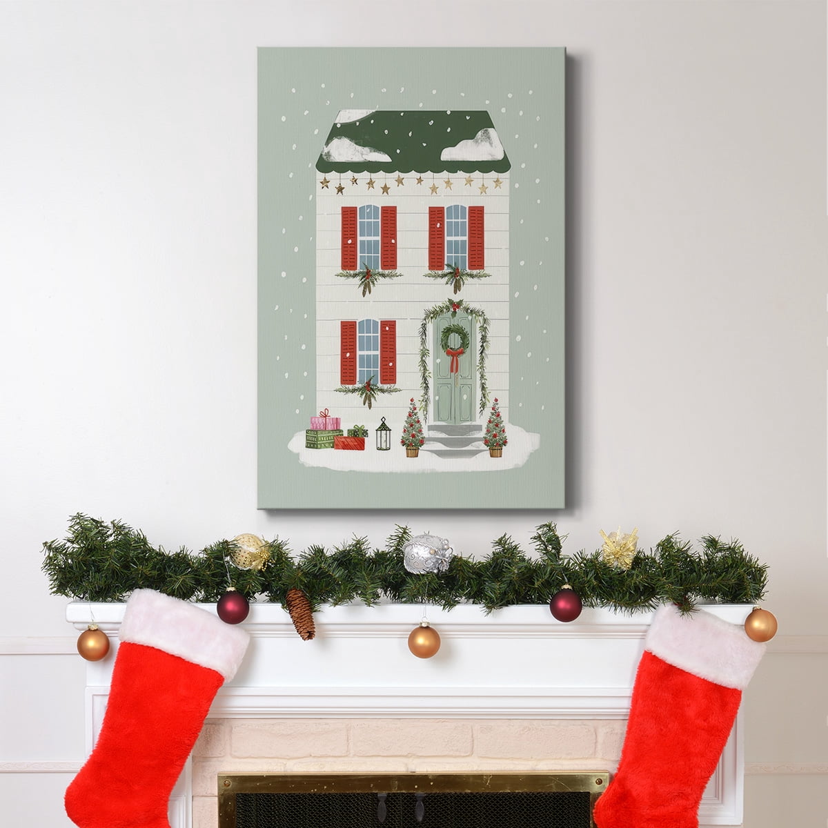 Festive Front Door IV- Gallery Wrapped Canvas
