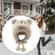 thumbnail image 5 of Gorro térmico con orejas de oso de peluche para adultos, ideal para escalada y esquí. Beige, 5 of 8