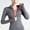 Gray, variant on WFJCJPAF 2024 New Product Clearance! Sexy Blouses for Women Plus Size,Womens High Elastic Sports Jacket Standing Collar Slim Yoga Top Womens Long Sleeved Standing Collar Top Shirt - Dark Blue L