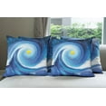 thumbnail image 6 of Ambesonne Abstract Throw Pillow Cover 4 Pack, Surfer Wavy Sun, 18", Blue White and Yellow, 6 of 7