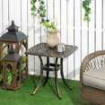 thumbnail image 2 of Outsunny Aluminum Outdoor Side Table Coffee Table w/ Umbrella Hole, Bronze, 2 of 10