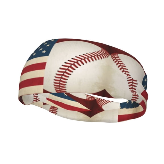 Sports Headband Baseball America Flag Sweatband Workout Headband Fitness Stretchy Quick-Dry Hairband For Unisex