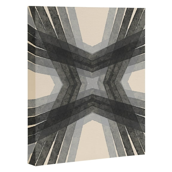 Society6 Sewzinski Modern Lines Grays 8" x 10" White Framed Canvas