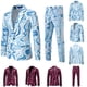 thumbnail image 1 of RKSTN 2PC Men's Tuxedo Suits Turndown Collar Single Breasted Button Printed Dress Suit Set Mens Oversized Lapel Slim Fits Print Blazer Jacket and Pant 2 Piece Set Wedding Performance Prom Dress Set, 1 of 9