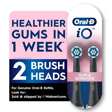Oral-B iO Gentle Care Replacement Heads, Electric Toothbrush Brush Heads, Black, 2 Count