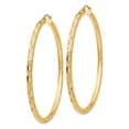 thumbnail image 2 of 14K Yellow Gold Textured Hoop Earrings, 2 of 6