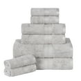 thumbnail image 2 of Superior 8-Piece Ultra-Soft Bamboo Bath Towel Set for Bathroom, Spa, and Gym, Chrome, 2 of 10