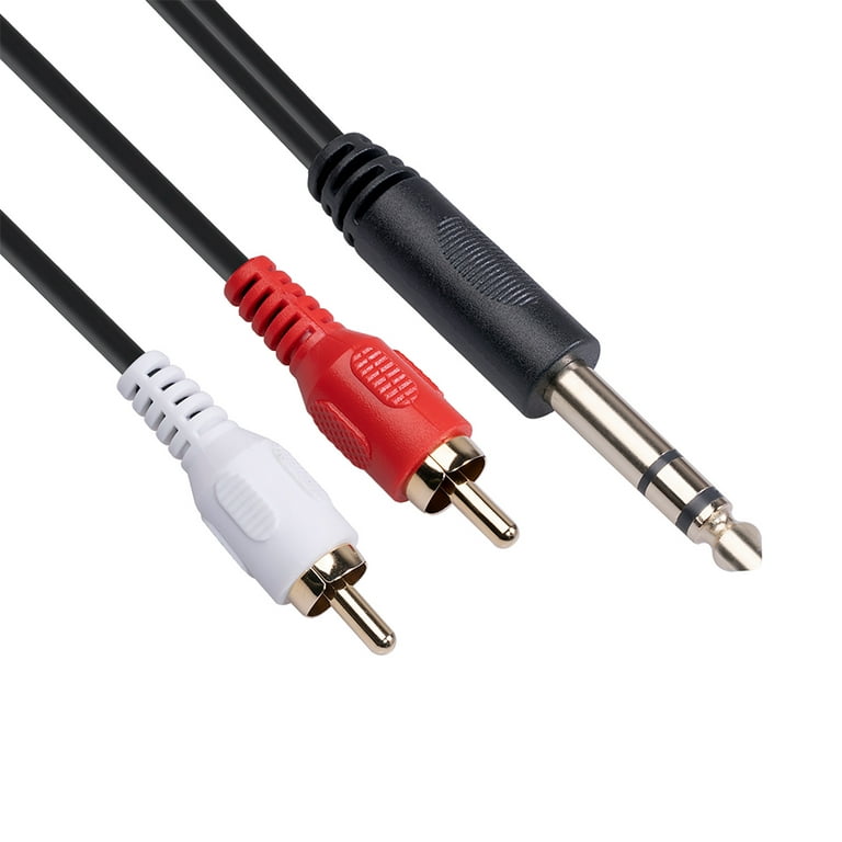 Nacni 6.35mm to 2RCA Cable, RCA Cable, Gold Plated 6.35mm Male to 2 RCA  Stereo Audio