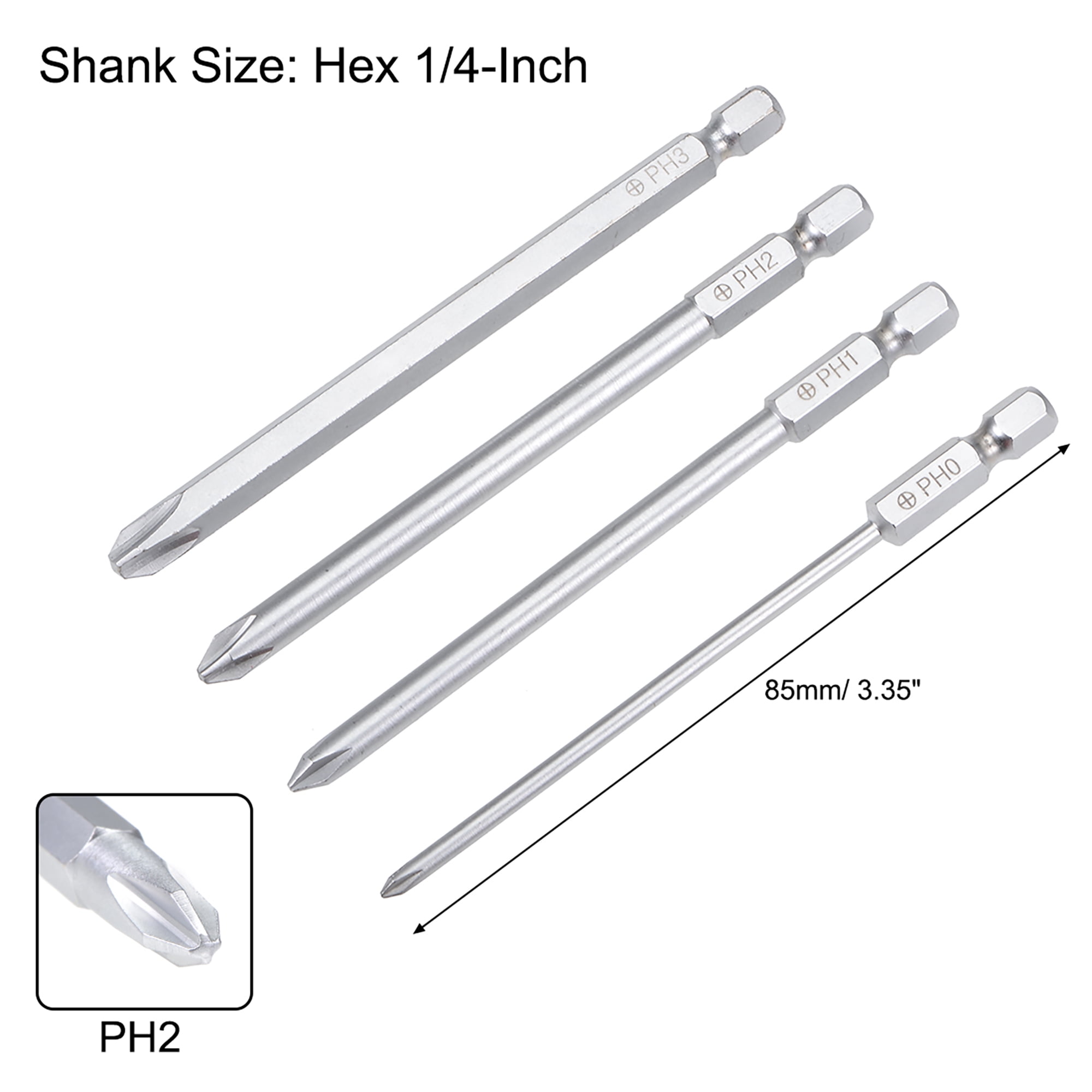 Uxcell 1/4'' Hex Shank Magnetic Screwdriver Bits Set (9-in-1) w Non-Slip Handle