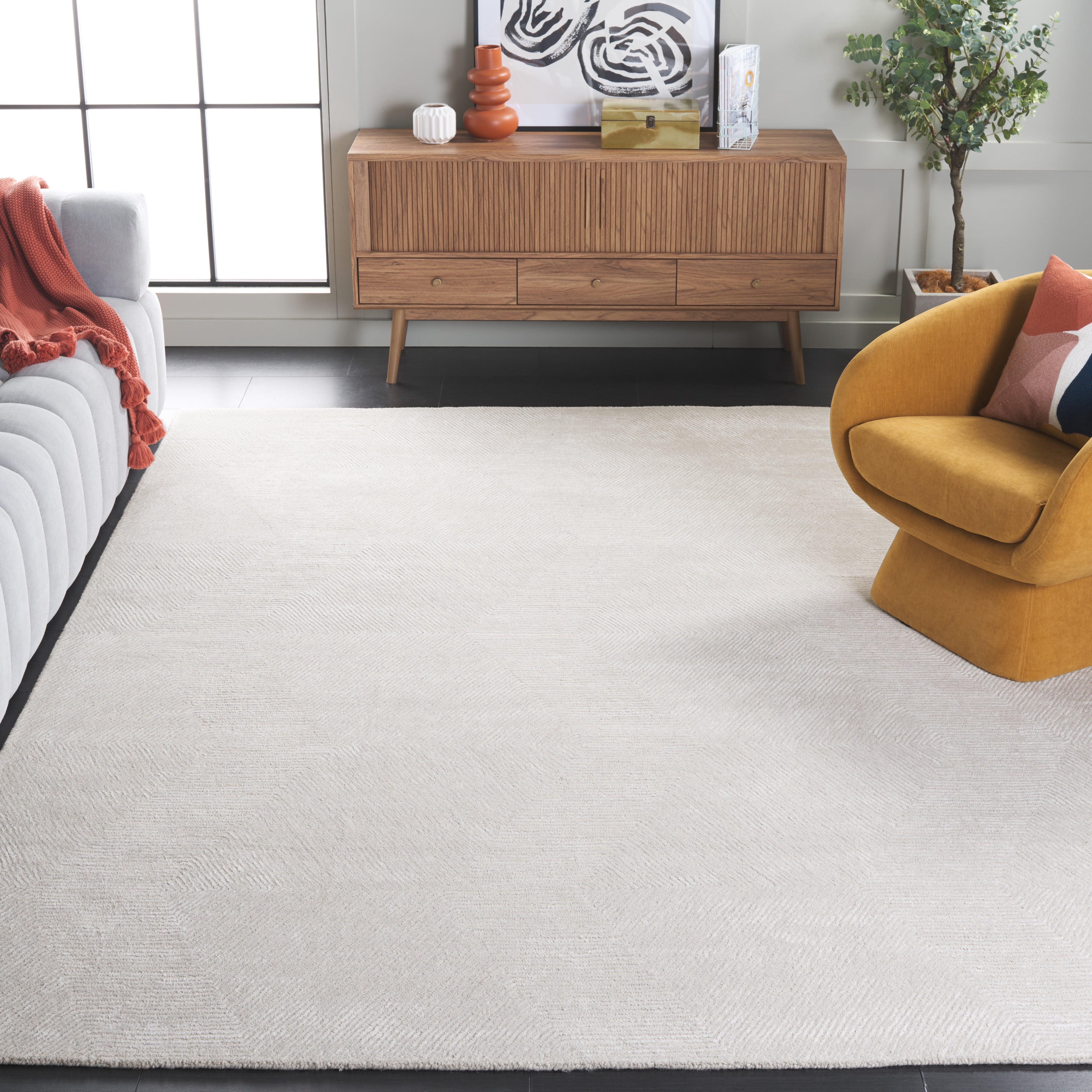SAFAVIEH Textural Merrilyn Geometric Area Rug, Beige, 8' x 10'
