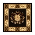 thumbnail image 3 of Formal Medallion Border Ultra-Soft Indoor Area Rug or Runner, 5' x 5', Coffee by Blue Nile Mills, 3 of 6