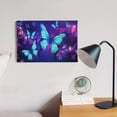 thumbnail image 5 of Aarocafa – Neon Blue Butterfly Canvas Art (Wood Inner Frame) | Enchanted Core Wall Decor | Vibrant Purple Galaxy Print – Sleek Bedroom/Living Room Accent – 16x20in – Inner Frame, 5 of 7