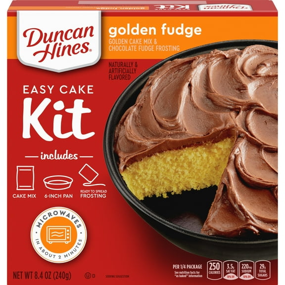 Pack Of 2 Duncan Hines Easy Cake Kit Golden Fudge Cake Mix - 8.4 oz (Packaging May Vary)