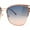 Gold Beige Blue Pink, variant on Womens Oversize Half Rim Look Metal Rim Cat Eye Designer Sunglasses Gold Brown
