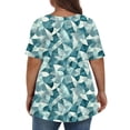 thumbnail image 3 of KeFaWanJu Women's Summer Plus Size Tshirts Printed V-Neck Short Sleeve Casual Loose Fit Tops, 3 of 5