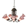 thumbnail image 3 of Meyda Lighting 24" Wide Purple Tiffany Pond Lily 7 Light Chandelier - N/A, 3 of 6