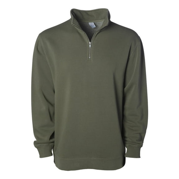 Independent Trading Co. PRM4600QZ 9oz. Unisex Midweight Pigment Dye Quarter Zip-PIGMENT ARMY-S
