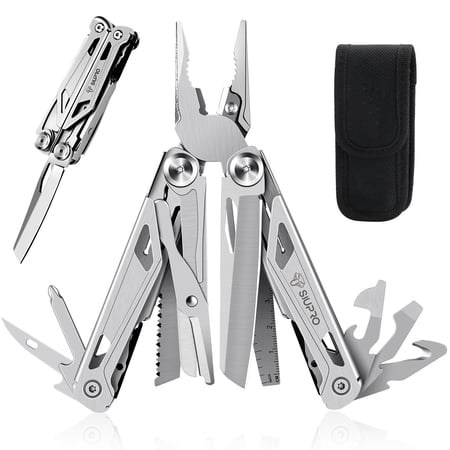 Multitool Pocket Knife for Men Tactical Multi Tool With Scissors Saw Survival Folding Pliers with Nylon Sheath for Camping Hiking Hunting Gifts Idea