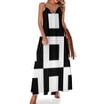 thumbnail image 1 of Nuevo vestido sin mangas con cuadros en blanco y negro Vestido de mujer vestidos para fiesta vestido de verano, 1 of 7