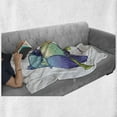 thumbnail image 6 of Animal Soft Flannel Fleece Throw Blanket, Parrot Couple on the Branch with Heart Deep Intimate Mutual Feelings Art, Cozy Plush for Indoor and Outdoor Use, 60" x 80", Pink Teal White, by Ambesonne, 6 of 6