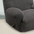 thumbnail image 3 of SureFit Stretch Oxford 1 Piece Recliner Slipcover, Stretch Recliner Cover, Machine Washable, Gray, 3 of 4