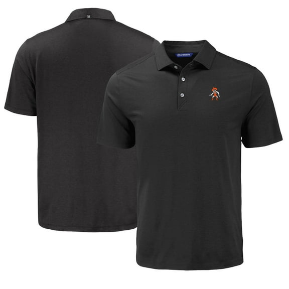 Men's Cutter & Buck Black Oklahoma State Cowboys Coastline Epic Comfort Eco Recycled Polo