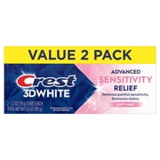 Crest 3D White Advanced Sensitivity Toothpaste, Soft Mint, 3.3 oz, 2 Pack