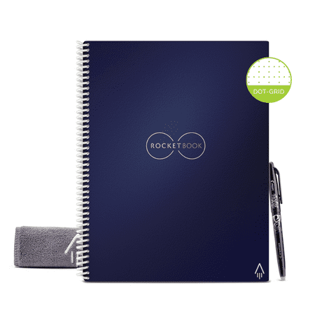 everlast rocketbook reusable midnight notebook letter smart