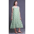 thumbnail image 2 of Bimba Pastel Mint4 Floral Marigold Mid Calf Nightwear Ladies Cotton Printed Sleeveless Night Gown Maxi Dress XXX-Large, 2 of 6
