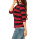 thumbnail image 4 of Dde San Patricio Camisecon mangas de codo pamujer Camisebásiinformal con cuello de barco y corte ajustado Rojo azul S, 4 of 6