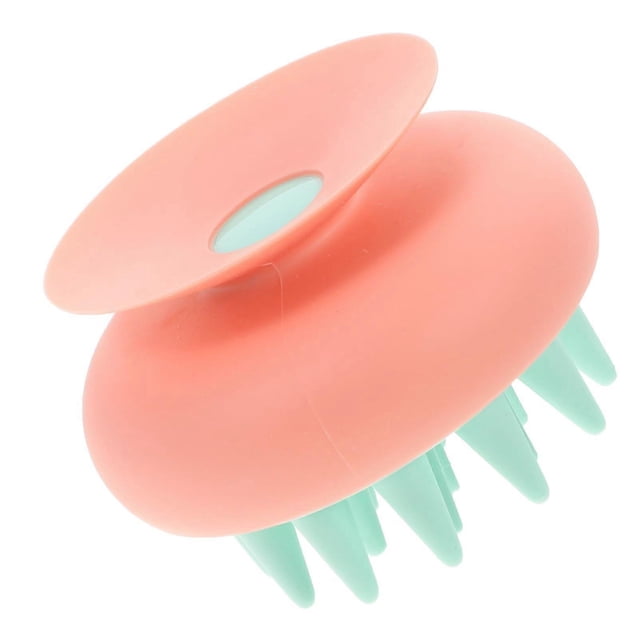 Scalp Massager and Shampoo Brush with Soft Silicone Bristles for Deep Cleaning Wet or Dry Hair Orange