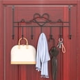 thumbnail image 6 of Trianu Over the Door Hooks with 7 Hooks Decorative Metal Rack for Home Use Hats Coats Key Bag Clothes Scarfs Hooks, Black, 6 of 6
