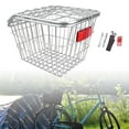 thumbnail image 3 of Miulika Rear Bike Basket Rack Heavy Duty Portable Iron Wire Easy Install Basket for Riding Accessories With Lid, 3 of 9