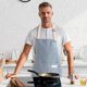 thumbnail image 5 of Striped Bib Apron, Chefs Kitchen Aprons Adjustable Apron with 2 Pockets Cooking Apron Cotton Apron, 5 of 5