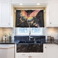 thumbnail image 6 of BZSMCE Set of 2 Pieces Kitchen Window Curtain Fashion Floral Galaxy Butterfly Printed 27x24in/27x36in, 6 of 9