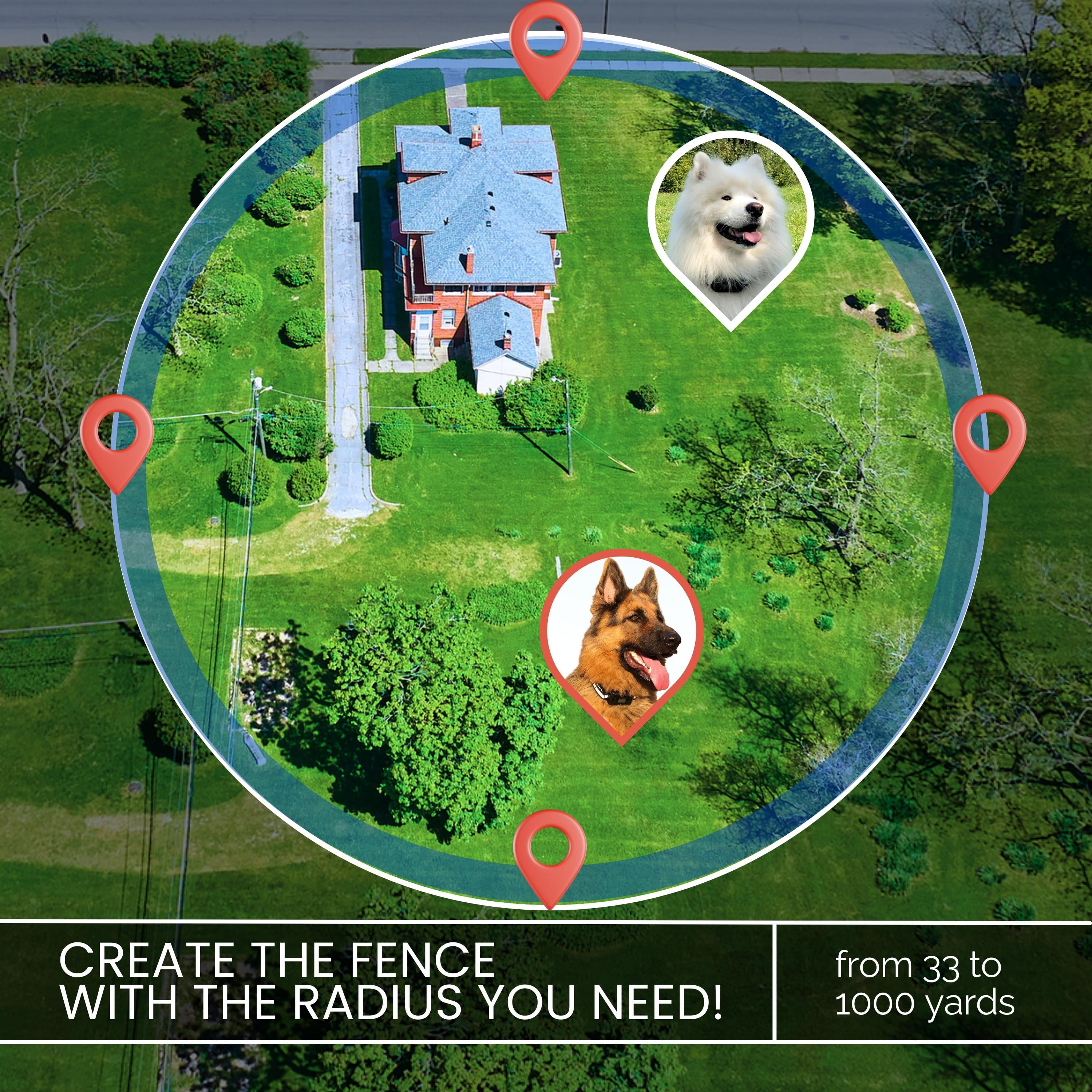 GPS Dog Fence XSentry, 3d Gen with GPS Signal Boost Chip and AI Scene Recognition, Outdoor Use
