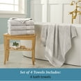 thumbnail image 5 of (2 pack) WelHome 100% Cotton 4 Piece Ultra SOFT TWIST Solid Bath Towels Set, 600 GSM, 30in x 54in, Highly Absorbent, Bathroom Towels For Everyday Use, Light Gray, 5 of 9