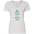 thumbnail image 3 of Inktastic Keep Calm and Mow on Zero Turn Women's V-Neck T-Shirt, 3 of 5