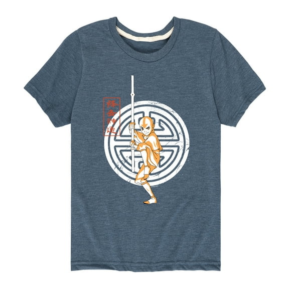 Avatar - The Last Airbender - Aang Crest - Youth Short Sleeve Graphic T-Shirt