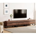 thumbnail image 1 of WAMPAT Modern 3 in 1 TV Stand, Fits Up to 110", Wood Entertainment Center with Storage Cabinets, Metal Base, Living Room Media Console, Brown, 1 of 8