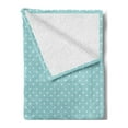 thumbnail image 2 of Pale Blue Soft Flannel Fleece Throw Blanket, Classic Polka Dots Vintage Design Cottage Country Artwork Print, Cozy Plush for Indoor and Outdoor Use, 70" x 90", Pale Blue White, by Ambesonne, 2 of 5