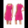 thumbnail image 3 of Vestidos de Verano para Mujer, Sin Mangas, Plisados, con Bolsillos y Estilo Informal Rosa Roja M, 3 of 7