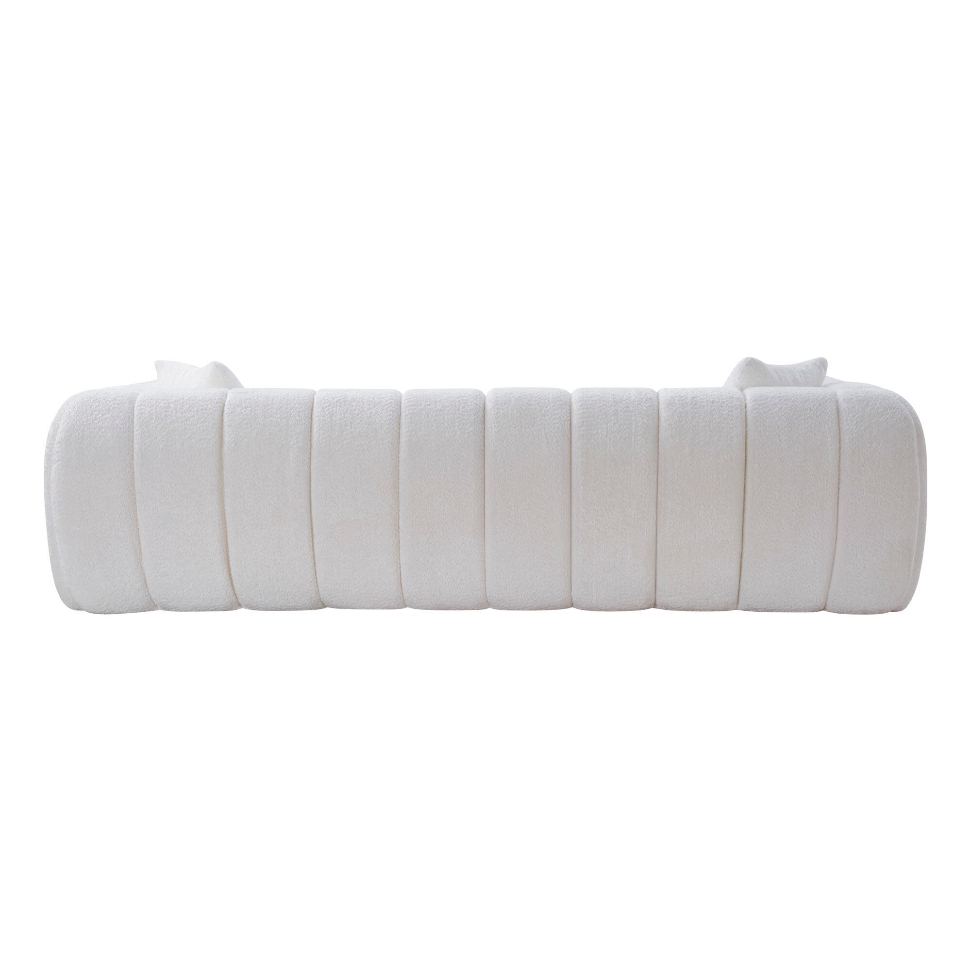 AENKYO 103" Oversized Cloud Boucle Sofa, Modern 4-Seater Deep Seat Couch, No Assembly, Cloud White