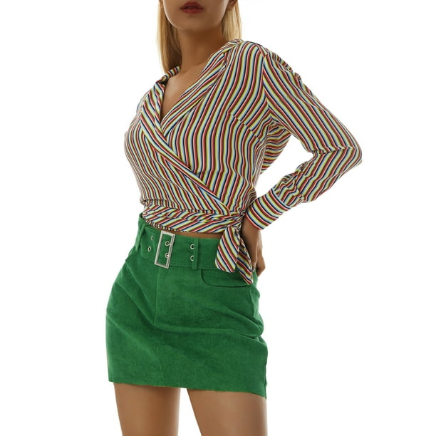 Xingqing Women Corduroy Mini Skirt Y2K Low Waist Solid Color Skirt