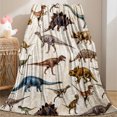 thumbnail image 3 of 1pc Soft and Warm Dinosaur Print Flannel Blanket for Sofa, Bed, and Office - Perfect Christmas, Halloween, and Birthday Gift, 3 of 12