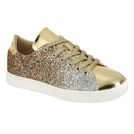 Women's New Fashion Lace Up Rock Glitter Sneakers (FREE SHIPPING)