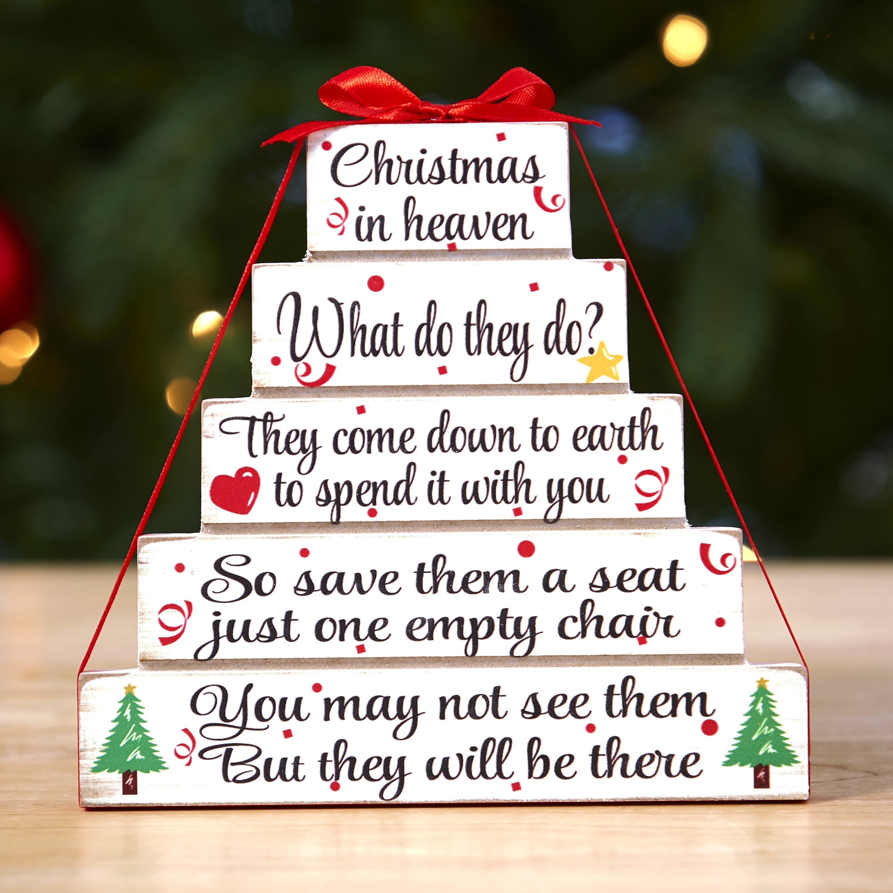 Christmas in Heaven Tabletop Plaque Christmas Tabletop Block Sign