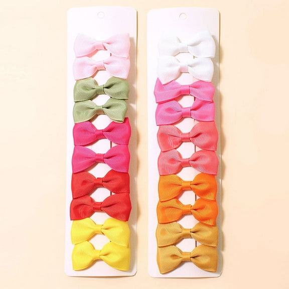 20PC Grosgrain Ribbon Mini Bow Ties Craft,Scrapbooking Embellishmen DIY Projects,Bowties Decorations for DIY Mini Hair Clips,Pets Hair Bows(1.8") (10 Color)