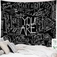 thumbnail image 2 of Quote You are Tapiz de pared, arte de pared inspirador, dicho positivo, tapiz blanco para colgar en la pared, para dormitorio de niña adolescente, 51,2 x 59,1 pulgadas, negro, 2 of 5